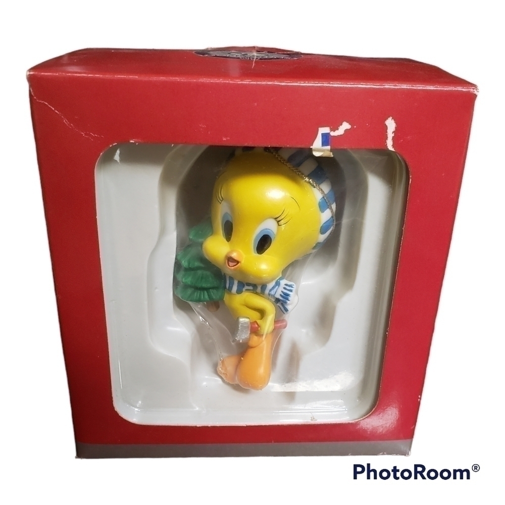𝅺Vintage Ornament Tweety Bird Looney Tunes Porcelain Warner Brothers NOS